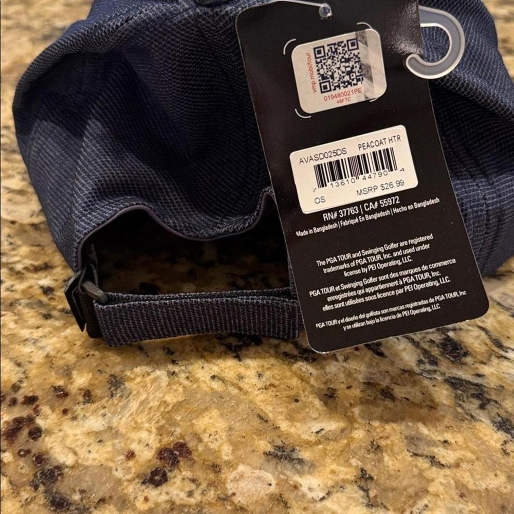 NWT blue Velcro adjustable PGA Tour official hat moisture wicking sweat band. - Picture 3 of 5